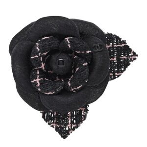 Chanel Tweed Camelia Brooch